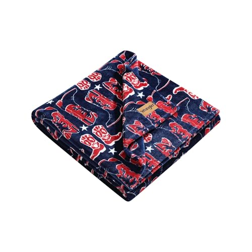 Wrangler - Soft Plush Throw Blanket for Bed & Couch, 50x70 - color: Knocking Boots Blue, size: 50" x 70"