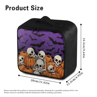 Halloween First Aid Bag Empty Skeleton Pumpkin Travel Medicine Bags for Home Car Hiking Medical Supplies Storage Bag Portable - color: Halloween Skeleton Pumpkin
