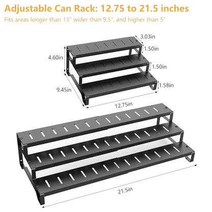 Expandable Can Organizer for Pantry, 3 Tier Metal Canned Food Storage 2Pack - size: 3tier*2pack