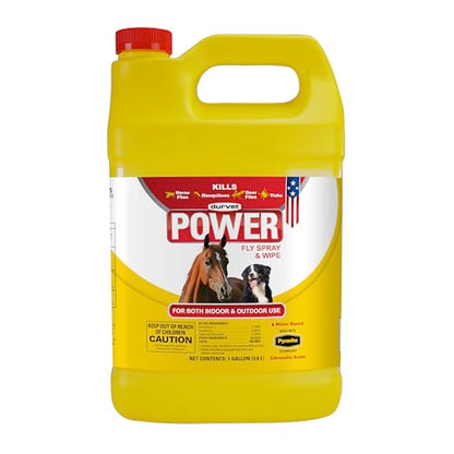 Durvet Fly 003-1021 699757 Power Fly Spray and Wipe for Horses, Gallon