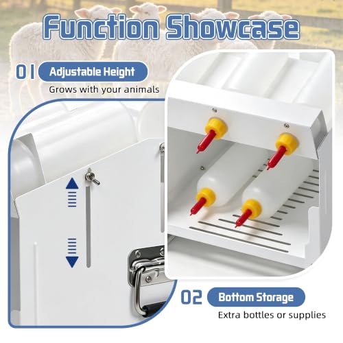 6-Slot Lamb Feeding Station with 8 Bottles & 6 Nipples