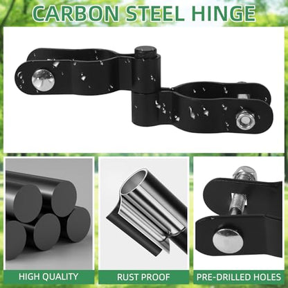 1-5/8'' Chain Link Fence Gate Post Hinge, 2 Pcs Gate Hinges with 1-5/8" Female Hinges(2 Pcs), Heavy Duty Fence Gate Frame Hinge - size: 1-5/8" (2 Male + 2 Female)