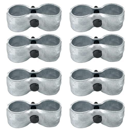 HITTITE 8 Set Chain Link Fence Panel Clamps for Round Pipe Panel Frame Size is 1-5/8"/42mm Diameter, Saddle Clamps for Dog Kennels & Chain Link Fence. - size: 1-5/8"