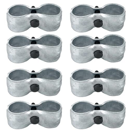 HITTITE 8 Set Chain Link Fence Panel Clamps for Round Pipe Panel Frame Size is 1-5/8"/42mm Diameter, Saddle Clamps for Dog Kennels & Chain Link Fence. - size: 1-5/8"