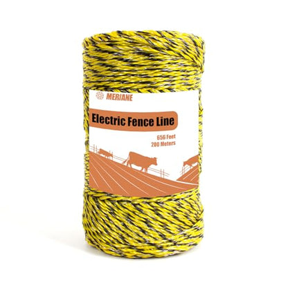 MERIANE Electric Fence Wire 1/8" 656 Feet/200 Meters for Livestock - size: 1/8" 656 Feet/200 Meters