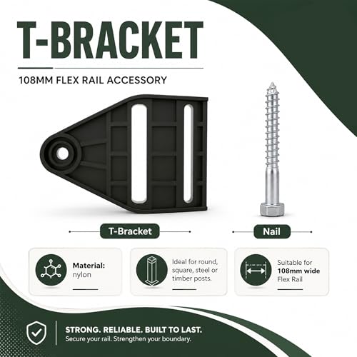 Equine Fencing Accessory T-Bracket 5pcs, Weatherproof Horse Fence, Suitable for Equine Events, Clubs and Outdoor Riding Perimeter Use - size: T Bracket