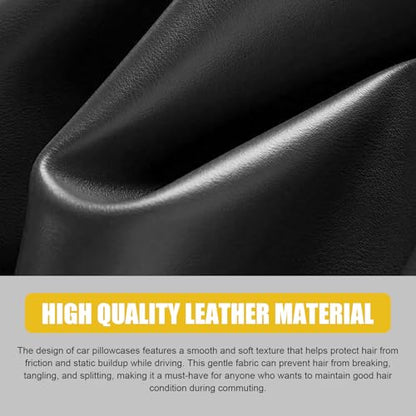 2PCS Cars Headrest Covers, Full Wrap-around Leather Headrest Covers for Cars, Reusable Elastic Dust Cover, Waterproof Headrest Cover, Universal Car Accessories for Most Cars (Black)