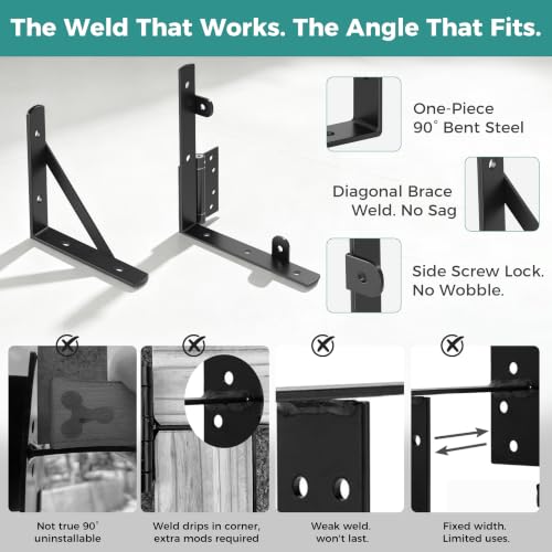 Self-Close Wooden Gate Hardware Kit, Heavy Duty Wood Bracket & Spring Hinge