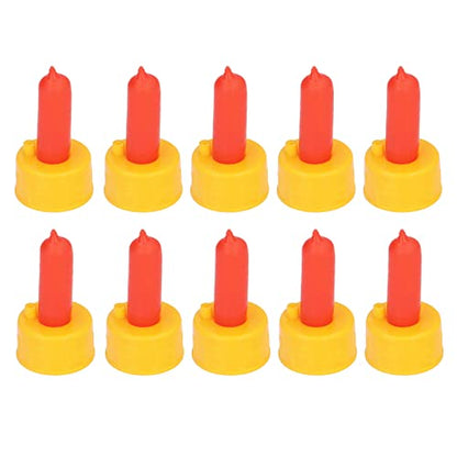 Lamb Feeding Nursing Nipple, Portable Vented Milk Feeder for Lambs Dogs Foals Silicone Plastic Red Yellow 5.5 x 3 cm 10 Pieces