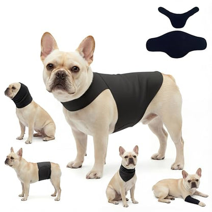 Dog & Cat Surgery Recovery Suit and Anxiety Wrap - color: Black, size: M