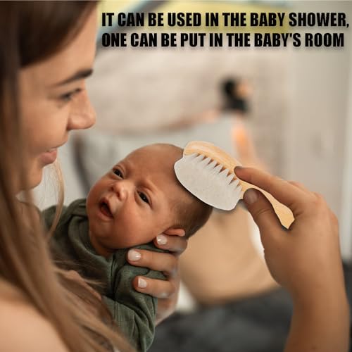 2 Pcs Baby Hair Brush, Baby Brush with Natural Soft Goat Bristles for Infant, Toddler, Newborns
