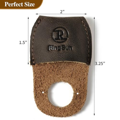 RingSun Thumb Guard Wood Carving Tools, Leather Finger Protector, Handmade Carpenter Working Carving Kit Accessories - color: Black Brown