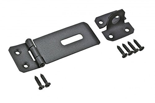 Renovators Supply Manufacturing Door Latch Lock 3 in Black Iron Hasp Latch Lock with Mounting Hardware - color: Black 3 inch, size: Pack of 1