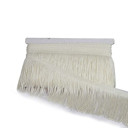 Chainette Fringe Trim 10 Yard x 4 Inches Fabric Tassel Trims - color: Cream, size: 4"-10Yards/R