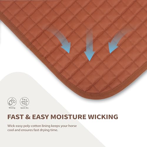 Tackmore All-Purpose Square Quilted Western Saddle Pad, Horse Saddle Pad - color: Brown