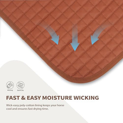 Tackmore All-Purpose Square Quilted Western Saddle Pad, Horse Saddle Pad - color: Brown