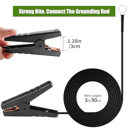 3Ft Electric Fence Wire, Solar Fence Charger Electric Fence Kit Connect Electric Fence Jumper Leads Cable with Crocodile Clip for Electric Fence Connectors Solar Electric Fence