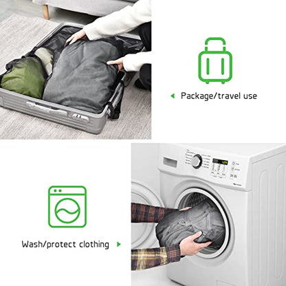 2 Pack Mesh Laundry Bags 24 x 32 inch Laundry Garment Bag Mesh Large Lingerie Wash Bags Zippered Garment Washing Net for Underwear Hosiery Blouse Sweater Dress Don't Drying, Melting 140-176℉ | Reusable Laundry Bag Mesh Lingerie Wash Bags Zippered for Unde