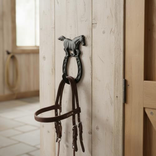 Comfy Hour 9.5 Inch Horseshoe Wall Hook, Running Horse Key Holder