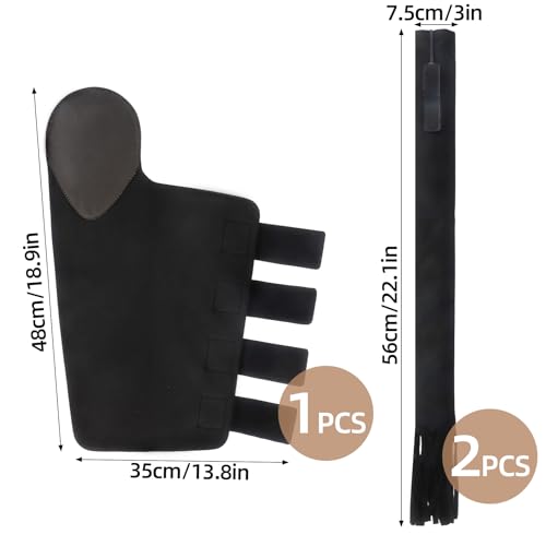 Horse Tail Wrap Protector & 2 Bags with Fringe, Adjustable Non-Slip Tail Guard for Trailers, Stalls, Shows, Black