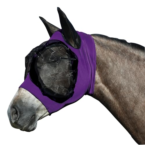 UltraFlex Comfort Plus Bug Eye Fly Horse Masks | Maximum Protection & Comfort | 95% UV Shield & Easy On/Off Design | Pull On Without Forelock Saver | Color Purple | Size Medium - color: Purple, size: Medium, style: Pull On without Forelock Saver