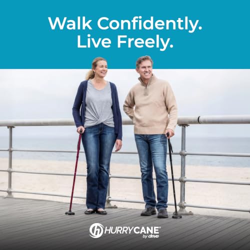 HurryCane Freedom Edition Foldable Walking Cane with T Handle - color: Black, size: 1 Count (Pack of 1)