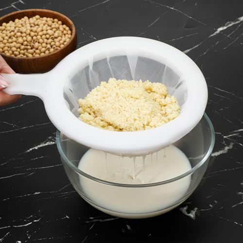 5 Pack Reusable Fine Mesh Strainer Bag and 200Mesh Fine Mesh Strainer, Nut Bag Strainers Nylon Cheese Cloth Bags Reusable Nut Milk Bags for Straining Fruit Juice Cheese Coffee Tofu Yogurt Tea