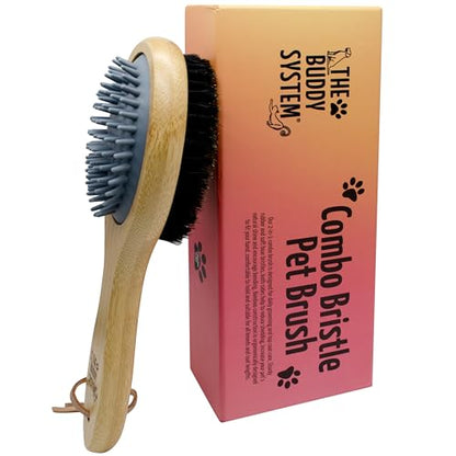 The Buddy System - Combo Bristle Pet Brush, 2-in-1 Brush