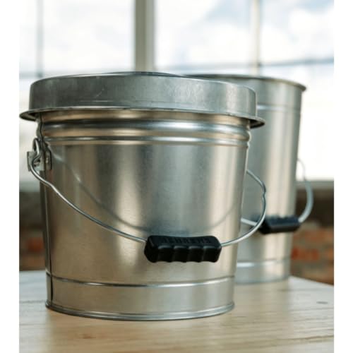 6 Gallon Galvanized Steel Locking Lid Storage Can, Airtight Rodent Proof Metal Bin for Pet Food Seed Dry Goods Storage