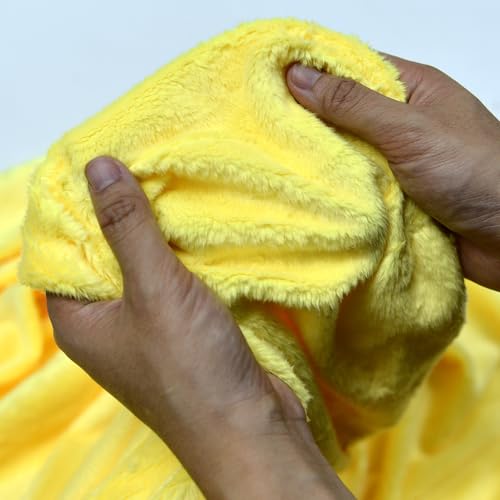 Surf turtle Yellow Super Soft Minky Fabric by The Yard, 36"x60" - color: Yellow