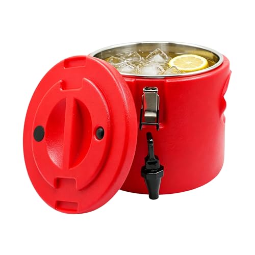 3.5Gal Insulated Beverage Dispenser for Hot & Cold Drinks 304 Stainless Steel Interior & Spout, Double-Wall Vacuum Portable Cooler Jug for Ice Water, Coffee, Lemonade Camping Party Sports - size: 3.5 Gallon