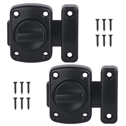 WellMade 2 Pack Heavy Duty Rotating Bolt Latch, 180° Double Sided Security Slide Lock – Zinc Alloy & Steel, Rustproof Gate Latch for Doors, Fences, Barns & Pet Enclosures