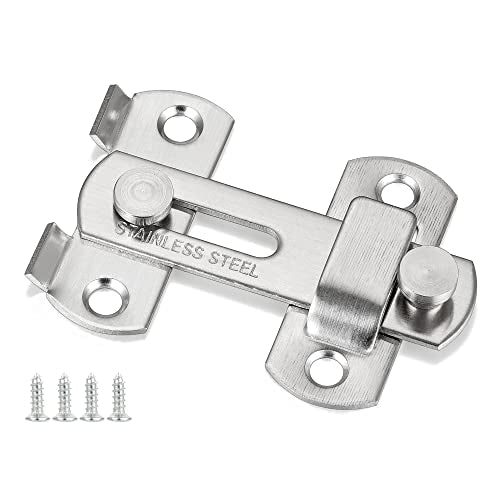 2 Packs Brushed Nickel Stainless Steel Barn Door Latch flip Door Latch_S | Suitable for Sliding Door,Garden Gates,French Door,Fence Gates,Closet,Drawer,Wine Cabinet,Pet Cage