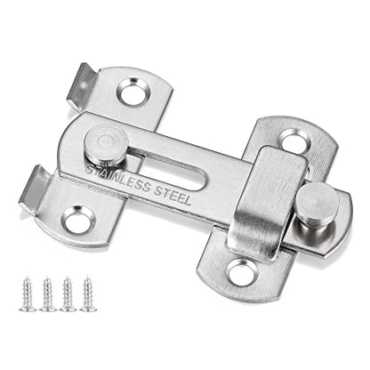 2 Packs Brushed Nickel Stainless Steel Barn Door Latch flip Door Latch_S | Suitable for Sliding Door,Garden Gates,French Door,Fence Gates,Closet,Drawer,Wine Cabinet,Pet Cage