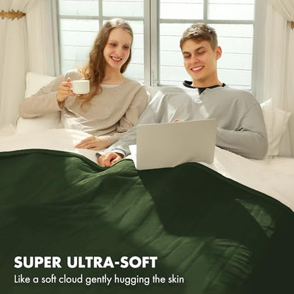 Heated Blanket Queen Green with Dual Control, Overheat Protection - color: 05 - Green, size: Queen - 84" x 90"