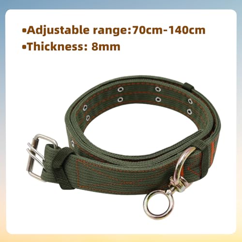 1 Pack 59 Inch Adjustable 4-Layer Nylon Thickened Cow Collar with 2-Rows Metal Buckle and Traction Chain for Dogs, Cow, Sheep, Horse, Goat, Camel