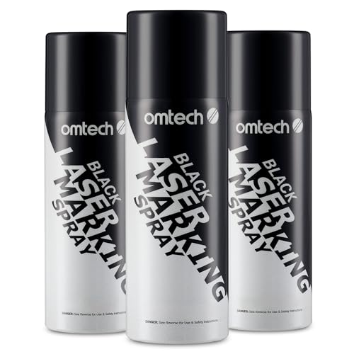 OMTech Laser Marking Spray, 3pcs 8oz, Black Marking for CO2 Laser on Metal - color: 8 OZ -- Black, size: 3 Pcs