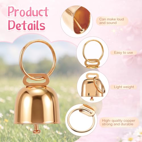 Goat Collar with Copper Bell Set for Sheep Lambs Pygmy Goat,Pink Bow
