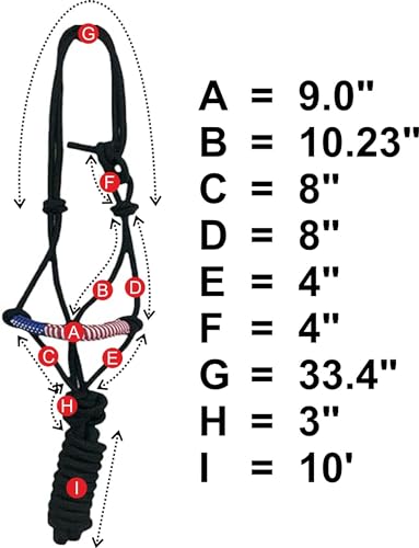 Majestic Ally Poly Braided Patriotic Nose Poly Rope Halter and 10' Matching Lead - color: Turquoise