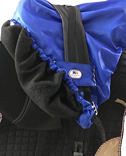 Majestic Ally Nylon Waterproof Fleece Lined Ride On English Saddle Cover-Multiple Color (Royal Blue) - color: Royal Blue