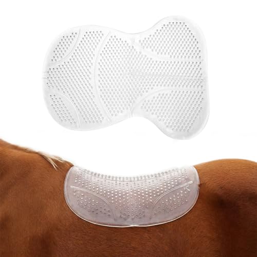 Anti-Slip TPE Pad for Horse English Saddle Pad, White | Ample Cushioning, Relieve Horse Back Pressure, Prevent Injuries, Fit Western Saddle, Dressage, Jumping and Daily Training