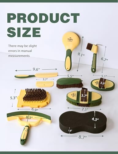 11-Piece Horse Grooming Kit with Waterproof Tote Pasture Glow - color: Pasture Glow