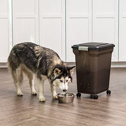 IRIS USA Dog Food Storage Container, Up to 40 lbs, Smoke, Made in USA - color: Smoke, size: 40 lbs