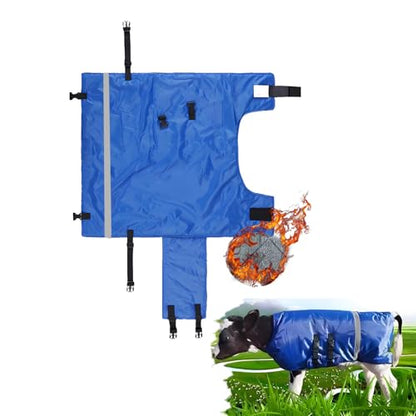 1 Piece -Winter Cow Blanket, Thickened Waterproof Cow Calf Warm Jacket Jacket Padded Windproof Clothes for Cows and Goats Warm Thickened Windproof Belly Protectors Body Length 37in