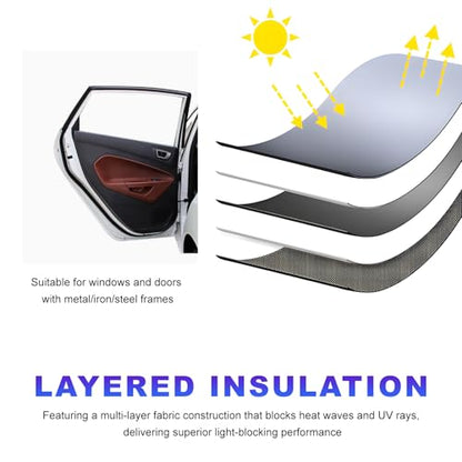 2 PCS Car Window Shades, Magnetic Double Layer Auto Back Side Window Sunshade Privacy Curtain, Full Cover/Half Shade Back Windows Sun Protection Cover for Car Truck SUV - color: Rear Window