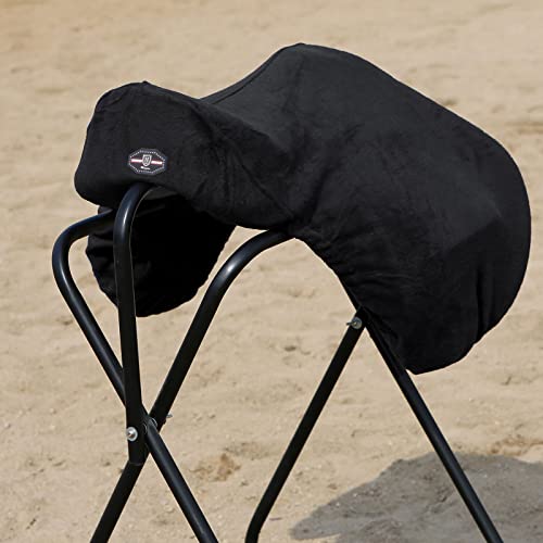Harrison Howard Fleece Saddle Cover for GP/Close Contact Saddles, Dust Protection, Machine Washable, Elastic Fit-Black - color: Black, size: GP/CC-One Size