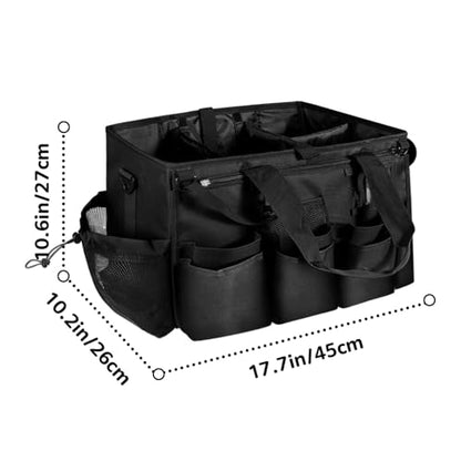 Boczif Cleaning Caddy Bag Wearable,Cleaning Caddy Supplies Organizer（Black） - color: Black