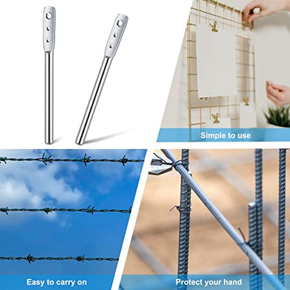 2 Pack 3 Hole Wire Twister Multi-Functional Bender High-tensile Wire Tool Twisting Tool Fencing Tool for Fixing Fence Wire and Wire Clip