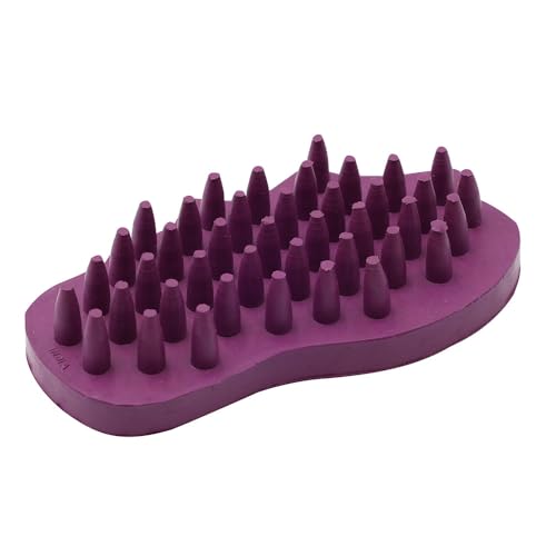 Grewal Equestrian Snuggy Clean Large Teeth Rubber Groomer Curry (Purple) - color: Purple