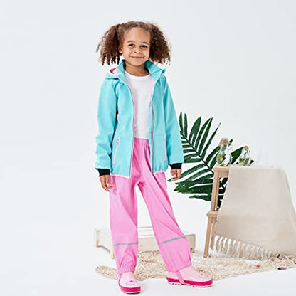 M2C Girls Hooded Fleece Lined Waterproof Windproof Jacket - color: Mint Green, size: 5T